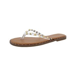 ZIGI SOHO Womens Clear Patsye Round Toe Slip On Flip Flop Sandal 8.5 M